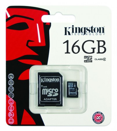 Kingston 16GB microSD med adapter  180.-